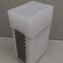 Citylife 1.3 QT 10 Pack Small Storage Bins Plastic Storage Container Stackable Box with Lids for Organizing, Clear White