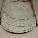 15 inch Round Woven Placemats Set of 4, Boho Rattan Natural Hand-Woven Water Hyacinth Placemats, Chargers for Dinner Plates, Farmhouse Weave Place Mats, Rustic Wicker Table Mats Decor for Home,Wedding