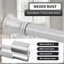 YNL Silver Shower Curtain Rod 36-84 Inch(3-7ft), No Slip No Drill Stainless Steel Spring Tension Curtain Rod, No Rust Shower Rod Adjustable For Bathroom Window Bedroom