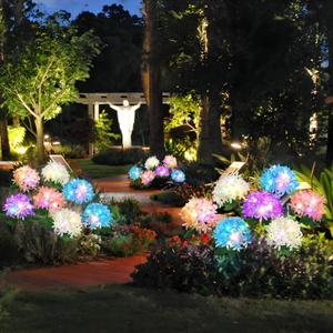 Ouddy Decor 4 Pack Solar Garden Lights Outdoor, Solar Flowers Lights with 12 Enlarged Blooming Hydrangea Flowers Waterproof for Garden Yard Patio Lawn Backyard Pathway Mothers Day Gardening Gifts