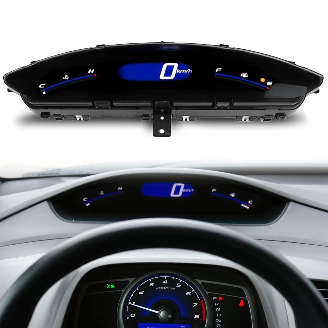 Speedometer Upper Dashboard Display Gauge Instrument Compatible with Honda Civic 8th Generation Sedan 2006 2007 2008 2009 2010 2011 Replace #78120-SNA-A13 78120-SNA-A14