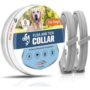 Flea Collar for Dogs, Tick and Fleas Collar for Large Dog, Adjustable Dog Tick Collars for Medium & Large Breeds, Sturdy with 8 Months Protection-Pack of 2