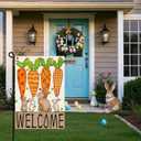 2 x Easter Garden Flag 12x18 Inch, Double Sided Carrots Bunny Flag for Yard Outdoor Decoration