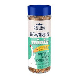 Natural Balance Limited Ingredient Mini-Rewards Chicken Grain-Free, Training Treats for Dogs | 5.3-oz. Canister Pack of 2, EXP: 2027 JUN 03