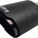 NETAMI 2.5" inlet to 4" outlet Carbon Fiber Exhaust Tip Matte Black Stainless Steel Black Chrome