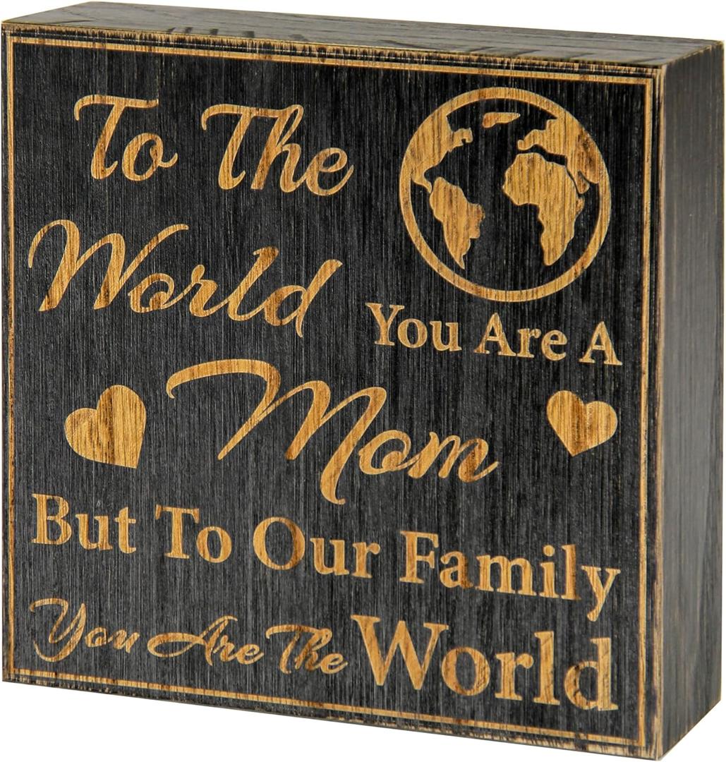 Mom Gift Sign - Handmade Wooden Quote Plaque for Mothers Day, Birthday, Christmas - Wall or Tabletop Home Decor,Best Mom Ever Wood Bead PlaqueMothers Day Gifts from Son Daughter