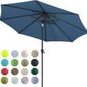 Tempera Patio Market Outdoor Table Umbrella with Auto Tilt and Crank, Large Sun Umbrella with Sturdy Pole & Fade Resistant Canopy, Easy to Set