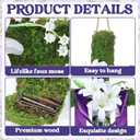 Easter Wreath for Front Door Easter Cross Door Sign Religious He is Risen Hanging Decor Christian Jesus Lily Flowers Wreath Hanger with Ribbon for Spring Holiday Farmhouse Porch Wall Decor Purple