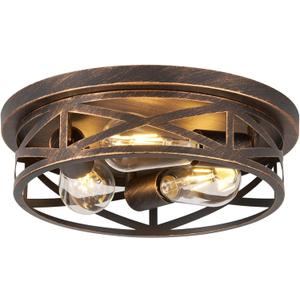 13 inch Flush Mount Ceiling Light Fixtures,3-Light Modern Hallway Light Fixtures Ceiling, Black Gold Lights Fixture Ceiling Mount for Farmhouse,Kitchen, Bedroom 1 Pack