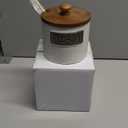 LYEOBOH Ceramic Sugar Bowl with Lid and Spoon, 15 OZ Sugar Holder for Coffee Bar Accessories, Sugar Jar for Countertop, Azucarera Farmhouse Home and Kitchen, White