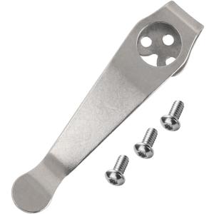 Titanium Deep Carry Pocket Clip for Spyderco Para 3, Paramilitary 2 and More Models Knives, Premium Custom-made Pocket Clip with 3 Pieces Screws, Stone Wash