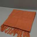 Artoid Mode Terracotta Orange Tassel Table Runner, Fall Linen Blend Rustic Farmhouse Style Kitchen Table Decoration Holiday Wedding Party Dinning Decor 13x90 Inch