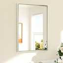 TETOTE Brushed Nickel Mirror 22" x 30" Rectangle Beveled Frame Bathroom Vanity Mirror for Over Sink Brushed Nickel, Tempered Glass, Stronger Frame, Modern Farmhouse Bedroom, Entryway