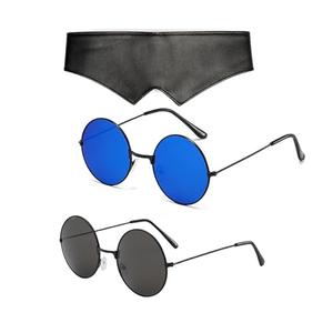 JinYu Glasses Blindfold Sunglasses Anime Blue  , Black Costume Prop PU Leather Eye Mask Costume Accessories