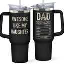 Gifts for Dad from Daughter - Dad Gifts from Daughter - Fathers Day Gift for Dads - Birthday, Father's Day, Christmas Gift for Dads - Father Ideas for Men - 40 Oz Stainless Steel Tumbler