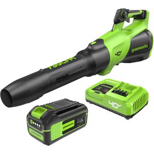Greenworks 40V (730 CFM / 190 MPH) Cordless Leaf Blower with High Power Brushless Motor, Lightweight Backyard Cleaner for Fast Debris Removal, Includes 5.0Ah Battery & 5A Rapid Charger