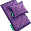 Acupressure Large Mat and Pillow Set, Premium Acupressure Therapy for Pain Relief and Relaxation, Handcrafted in Europe with Sustainable and Natural Materials (Lavander)