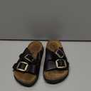 Torotto Kids Sandals Boys Girls Slide Summer Non-slip Cork Glitter Toddler Slippers with Adjustable Straps for Indoor & Outdoor(Soft Black, Size 10)