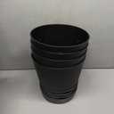 YNNICO 12 Inches Indoor Self Watering Planters with Drainage Holes and Saucers, 4 Pack (Black)