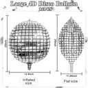 Disco Ball Balloons, 4D Aluminum Foil Balloons Disco Party Decorations, 22inch Large Silver Round Balloon 70s 80s 90s Bachelorette New Year Birthday Graduation Party Decor (12Pcs)