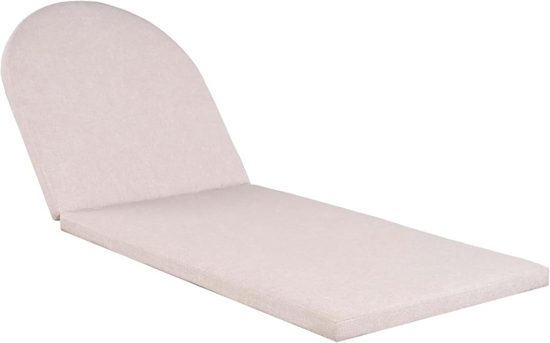 Outdoor Chaise Lounge Cushion - Waterproof Patio Cushion for Lawn Pool Beach - Beige Color