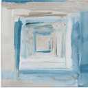 Blue Layered Squares Abstract, 24 x 24 Inch Canvas Wall Art