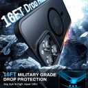 Strong Magnetic for iPhone 13 Pro Case, Military Grade Drop Protection, Compatible with MagSafe, Anti-Fingerprint Translucent Slim Phone Protective Cover for iPhone 13 Pro (6.1"), Black