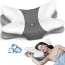 Cervical Neck Pillow for Pain Relief - Ergonomic Pillow Memory Foam Pillows for Sleeping, Cooling Orthopedic Neck Support Pillow, Contour Cervical Pillow Bed Pillow for Back Stomach Sleepers