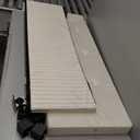 LITZFUR Storage Ottoman Bench, 43 Inch Foldable Ottoman with Legs, Velvet Foot Rest Stool, End of Bed Bench, Storage Chest for Living Room, Bedroom (Beige)