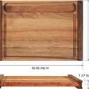 Acacia Wood Cutting Board 17x12 Inch Large Charcuterie Board with Juice Groove and Deep Recessed Well, Wooden Serving Tray with Side Handles