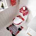 JOYIN 5 Pieces Christmas Theme Bathroom Decoration Set w/Toilet Seat Cover, Rugs, Tank Cover, Toilet Paper Box Cover and Santa Towel for Xmas Indoor Dcor, Party Favors (Gnome)