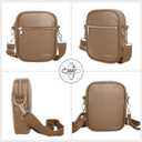 Small Crossbody bag for men shoulder bag mens purse satchel Pu leather messenger bag (Brown)