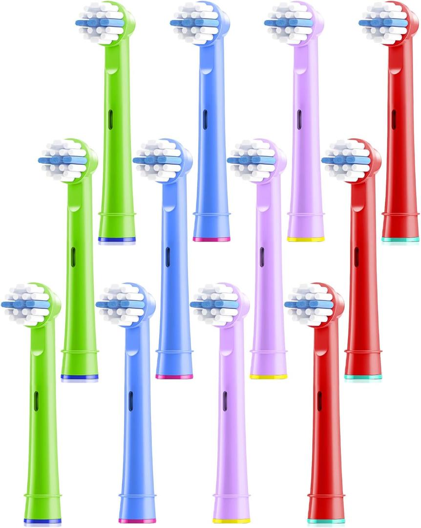 Kids Replacement Heads Compatible with Oral B Toothbrush Head, 12pcs Kids Electric Toothbrush Heads, Toothbrush Replacement Heads Soft Bristles