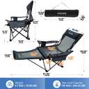2-Pack Reclining Camping Chair 4 Position with Foot Rest Comfortable for Adults 265Ibs Folding Lounger Mesh Beach Chair with Cooler Bag and Cup Holder for Outdoor Patio, 2-Pack - No Cotton Pad