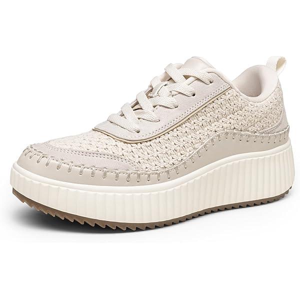 DREAM PAIRS Women Chunky City Tweed Comfortable Casual Platform Fashion Sneaker , Size 8.5