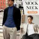5 Pack Mens Big and Tall Mock Turtleneck Long Sleeve Shirts Plus Size Basic Casual Thermal Pullover Tops (X-Large, Black, White, Wine Red, Gray Green, Haze Blue)
