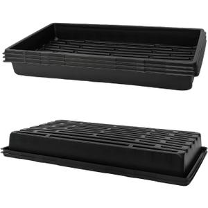 Plant Growing Nursery, Standard 1020 Trays Plastic Sturdy Farmer Self Seedling Tray for Microgreens Indoor Nursery Pots Transplantation (5-Pack, 21.6"11.2", 2.52" Deep, no Holes)