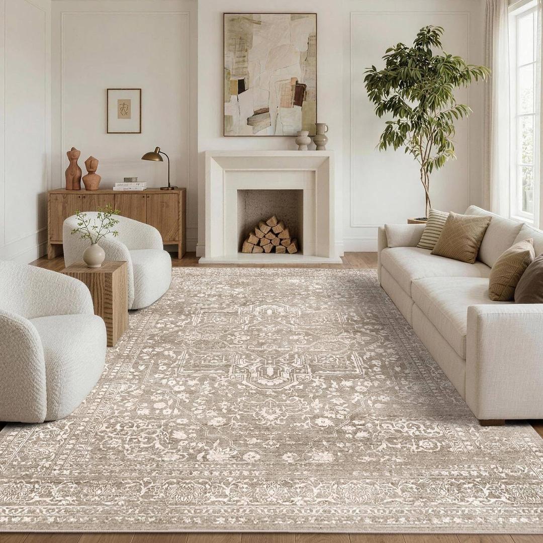 Beige Rugs for Living Room Large Vintage 6x9 Area Rug for Bedroom