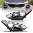 Headlights Assembly Fit for 2017-2022 Ki-a Sportage LX/EX/SX/Nightfal, [LED DRL] Passenger & Driver Side Halogen Headlamp with Bulbs, OEM# 92101-D9110 92102-D9110, 1 Pair
