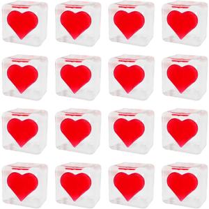 Valentine's Day Mochi Squishy Toys Set, 12 Pack Heart Squishies , Stress Relief Toys with Storage Box, Classroom Exchange Cards Party Favors