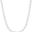 Amazon Essentials Necklace Paperclip Chain (18", Silver)