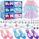 LJZJ Princess Dress Up Toys & Jewelry Boutique, Girls Role Play Gift for 3+ Year Old Girl Toddler B-Day Party Favors (Colorful)