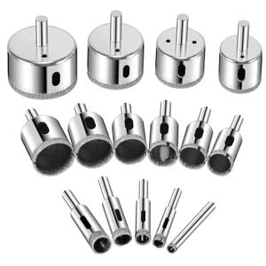 Diamond Drill bits, 15 PCS Diamond Hole Saw Drill Bit Set for Tile Pot, Glass Drill bits for Ceramic Bottles Porcelain Marble Granite Stone