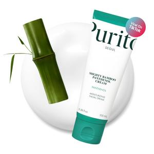 PURITO Post-Acne Moisturizer, Recovery & Glow Boost, Silicone-Free, Non-Comedogenic, Vegan, Korean Skincare, Mighty Bamboo Panthenol Cream, 3.38 fl oz / 100ml