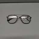 CCVOO Clear Lens Glasses for Women Men Non-prescription Eyeglasses Blue Light Blocking Lens Metal Frame +1.0