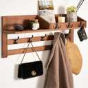 Coat Rack Wall Mount with Shelf - Wooden Entryway Organizer for Hanging Coats, Keys, Hangers - Space Saving Durable Wood Holder for Hallway, Bedroom, Office-The Essential Model