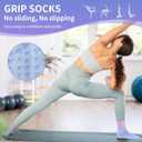 Cute Pilates Socks, Pilates Socks with Grips 5 Pairs for Women Non-slip Yoga Sock 7-9 for Barre Ballet Barefoot