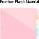 3 x 8-Count Binder Dividers with Two Pockets, 8 Tabs, 3-Hole Punched, Multicolor Plastic Index Dividers Durable, Tear-Resistant, Insertable Labels Fits Standard 3-Ring Binders (Red,1set)