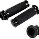 PBYMT 1" Motorcycle Hand Grips Black Cable Throttle Handlebar Grips Compatible with Harley Touring Honda Yamaha Suzuki Kawasaki