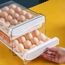 Sooyee 40 Capacity Egg Container for Refrigerator, Household Egg Holder for Fridge, Transparent 2 Drawers Chicken Egg Storage Container,White